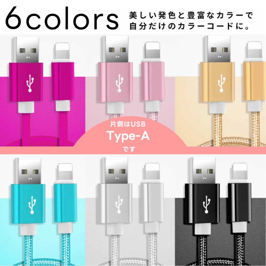 充電ケーブル iPhone Type C USB Micro 3ｍ 2ｍ 1.5ｍ 1ｍ 0.25m ケーブル 長さ カラー 強化ナイロン｜greedtown｜13