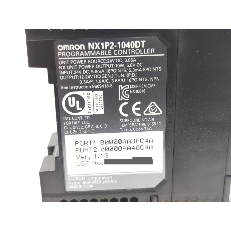 インボイス対応 中古 オムロン OMRON NX1P2-1040DT Ver.1.13 インボイス対応 中古 オムロン OMRON NX1P2-1040DT Ver.1.13