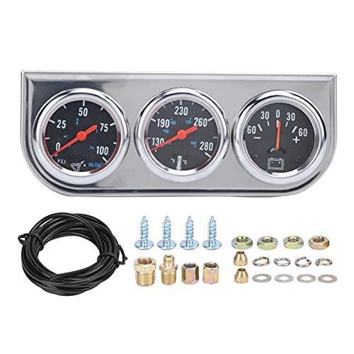 トリプルゲージキット、Fydun Water Temp Gauge Oil Press Gauge Amp Meter 52 mm 3 in