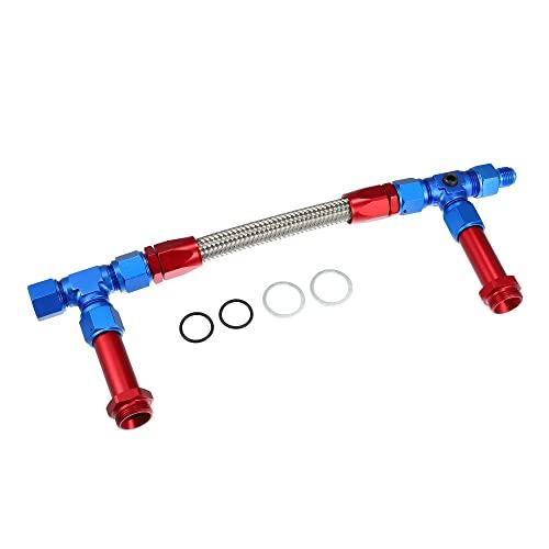 X AUTOHAUX 1セット8 AN Dual Feed Fuel Line AN 8三つ編みステンレス製Fuel Line Hose