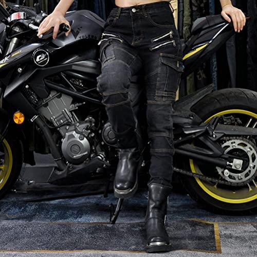 限定新品通販激安 オートバイ用ライディングジーンズ女性用保護パンツ4 X CEアーマーニーヒップパッドブラックMで耐落下保護をストレッチ