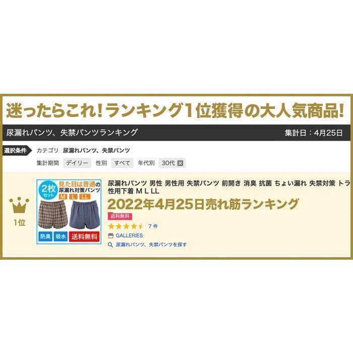 介護パンツ 尿漏れパンツ 失禁パンツ 男性用 男性 トランクス 男性用下着 メンズ 紳士 前開き 消臭 抗菌 防臭 ちょい漏れ 失禁対策 高齢者｜green-natural｜02