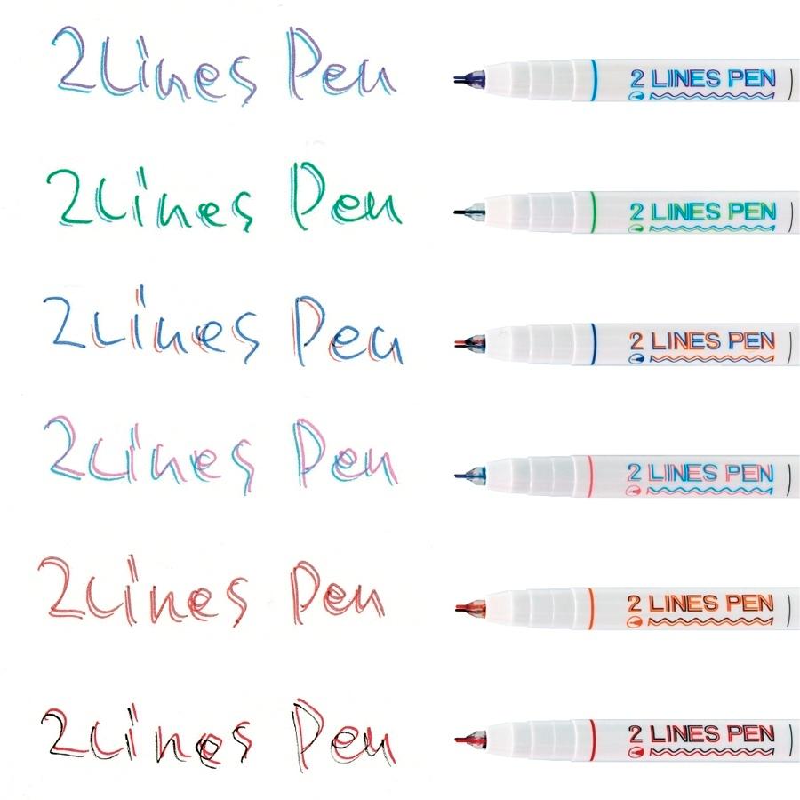 2色同時にかける 2LINES PEN 6本セット 2色ペン 二重線 立体 ステレオ 水性 ミリペン カラーペン カラーペンセット イラストマーカー DIY メッセージカード |  | 06