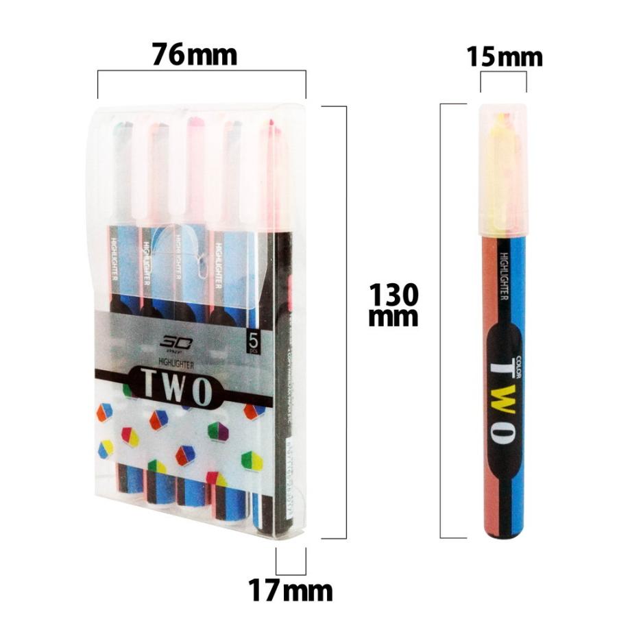 TWO TONE 蛍光ペン 5本セット 蛍光色 マーカー 描画 ペン 文具 オフィス 学校ペイント highlighter おしゃれ かわいい キュート |  | 05