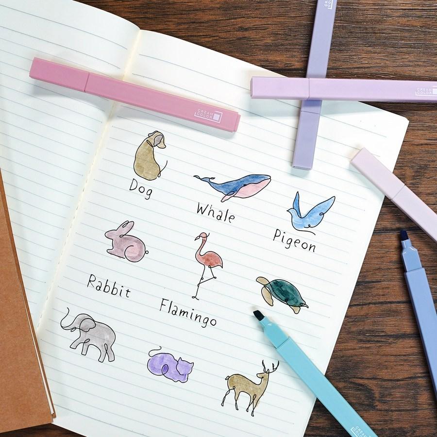 マイルドマーカー  12色セット くすみ 渋色 コンテ風 カラーペン ラインマーカー 目にやさしい |  | 05