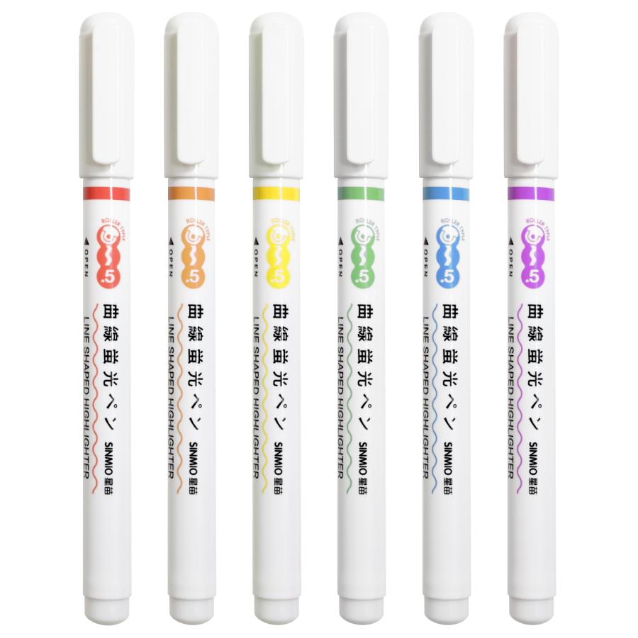 コロコロペン ローラースタンプ ペン 波線 6色セット 速乾 水性カラーペン 水性ペン |  | 07