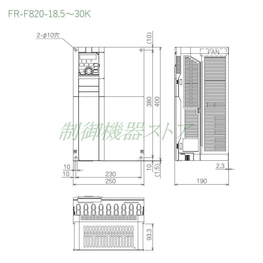 三菱電機 FR-F820-22K-1 三相200v 適用モータ容量:22kw 標準構造 三菱電機 FR-F820-22K-1 三相200v 適用モータ容量:22kw 標準構造