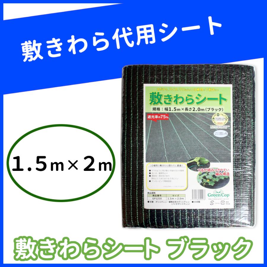 敷きわらシート ブラック １．５ｍ×２ｍ :shikiwara-black-1-5m2m:サングリーン Yahoo!店 - 通販 -  Yahoo!ショッピング