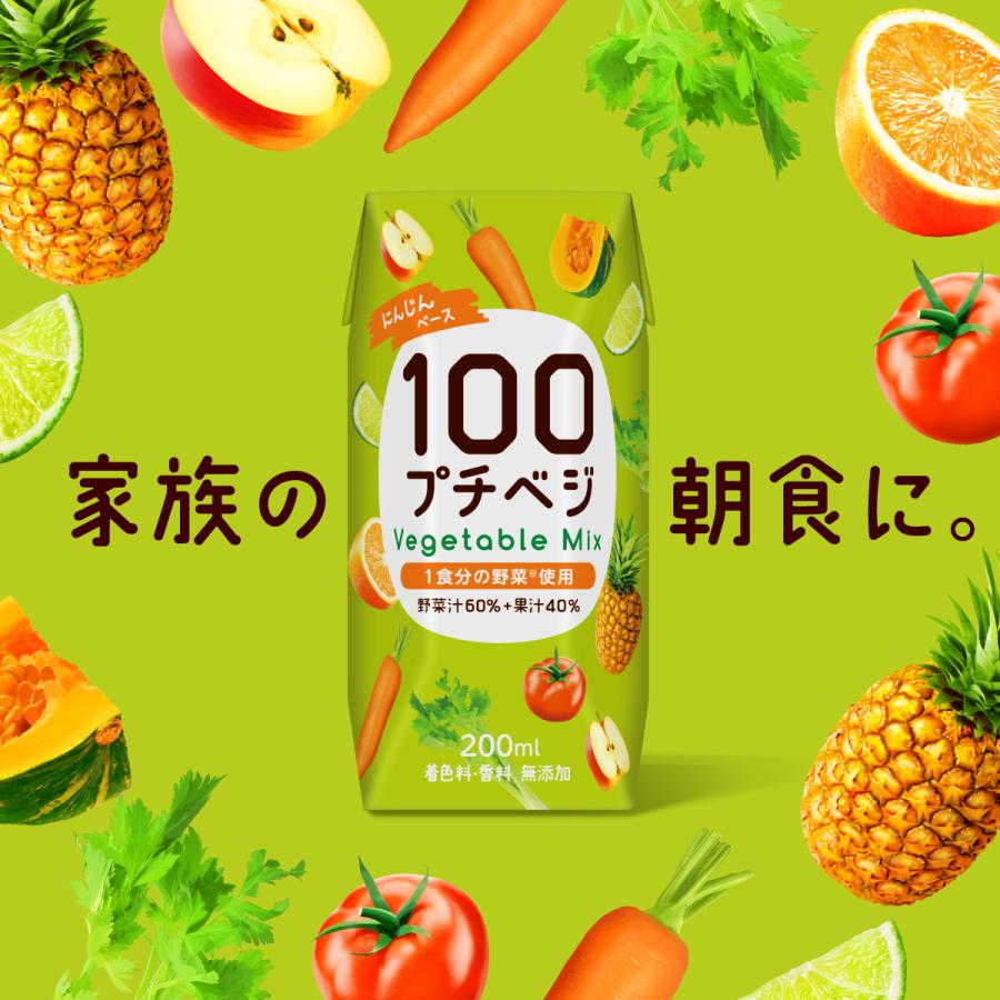 プチベジ 野菜ジュース 1食分の野菜 200ml × 36本 フルーツジュース 紙パック 着色料 保存料 香料 無添加 砂糖 食塩 不使用 vegetablejuice | プチベジ | 02