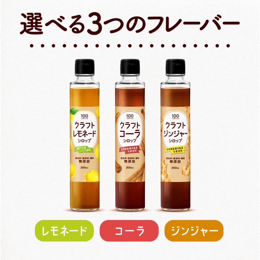 プチベジ クラフトシロップ ジンジャーシロップ クラフトコーラ レモネードベース 選べる3種類 食物繊維 オリゴ糖 無添加 国産果実 生姜 しょうが湯 | プチベジ | 06