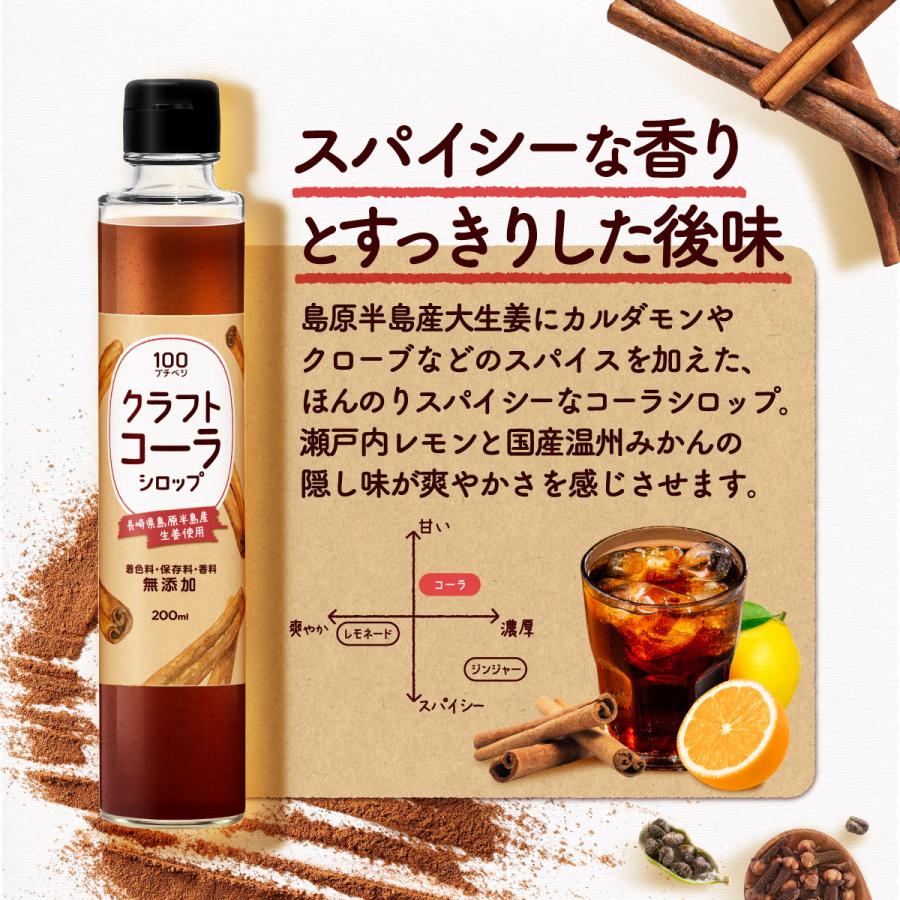 プチベジ クラフトシロップ ジンジャーシロップ クラフトコーラ レモネードベース 選べる3種類 食物繊維 オリゴ糖 無添加 国産果実 生姜 しょうが湯 | プチベジ | 08