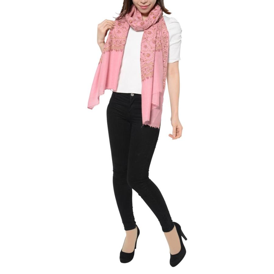 刺繍 カシミヤ ストール マフラー パシュミナ インド カシミール産