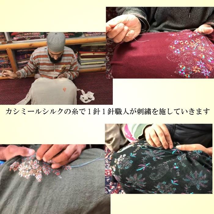 刺繍 カシミヤ ストール マフラー パシュミナ インド カシミール産 大判 薄手 カシミア100％ レディース プレゼント 高級ストール 送料無料 1点もの |  | 09