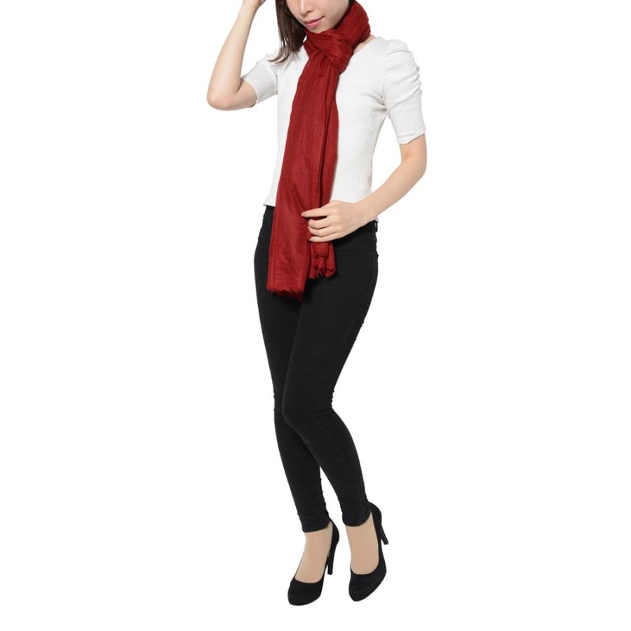 カシミヤ ストール マフラー パシュミナ インド カシミール産 大判 薄手 カシミア100％ レディース  レッド プレゼント 高級ストール 送料無料 1点ものの画像
