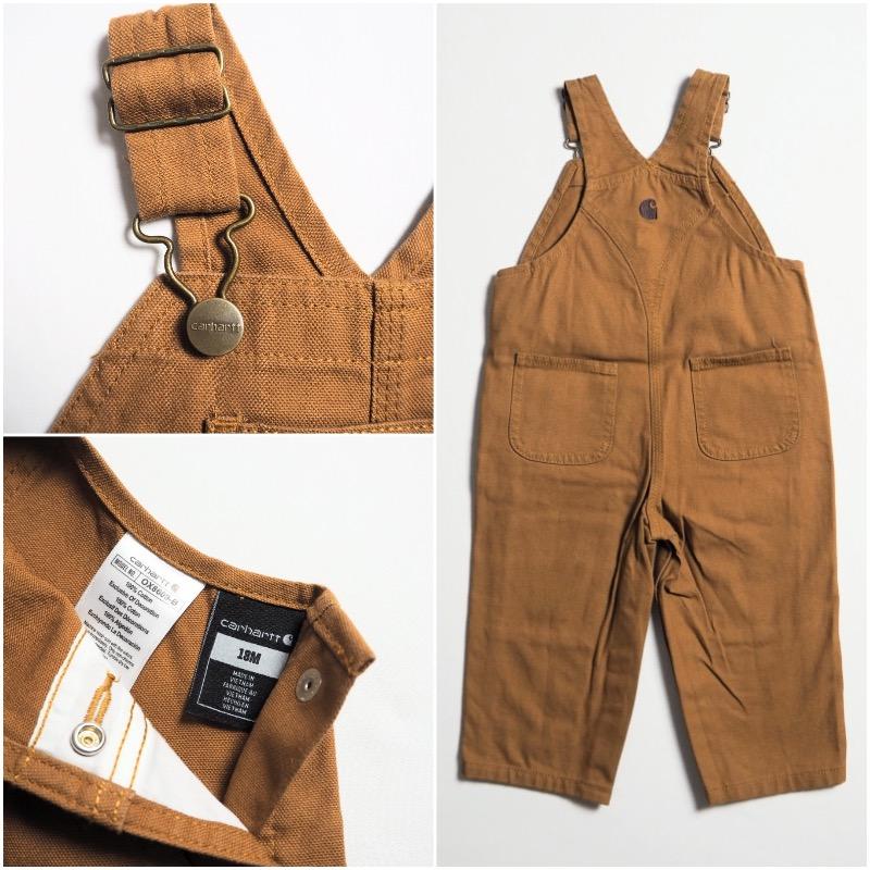 CARHARTT KIDS カーハートキッズ ブラウンダックオーバーオール #CM8609 CANVAS BIB OVERALL /  BROWN｜greenaddiction｜03