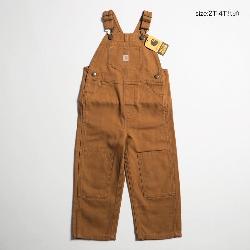 CARHARTT KIDS カーハートキッズ ブラウンダックオーバーオール #CM8609 CANVAS BIB OVERALL /  BROWN｜greenaddiction｜05