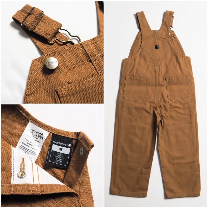 CARHARTT KIDS カーハートキッズ ブラウンダックオーバーオール #CM8609 CANVAS BIB OVERALL /  BROWN｜greenaddiction｜06