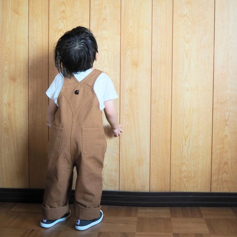 CARHARTT KIDS カーハートキッズ ブラウンダックオーバーオール #CM8609 CANVAS BIB OVERALL /  BROWN｜greenaddiction｜10