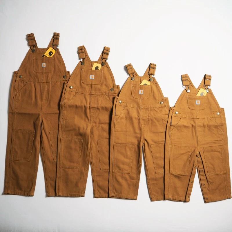 CARHARTT KIDS カーハートキッズ ブラウンダックオーバーオール #CM8609 CANVAS BIB OVERALL /  BROWN｜greenaddiction｜11