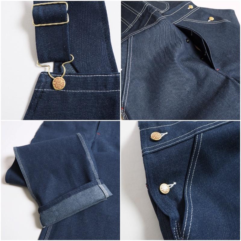 ROUND HOUSE ラウンドハウス MADE IN USA デニムオーバーオール #966 CLASSIC BLUE DENIM BUTTON FLY BIB OVERALLS / RIGID｜greenaddiction｜06