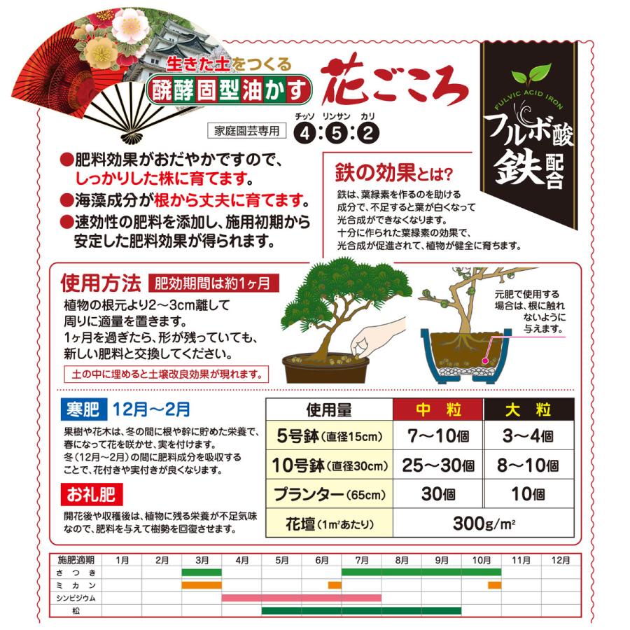 油かす 肥料 醗酵固形油かす 花ごころ 開運 大粒 500g 花ごころ ガーデニング 園芸 ビギナー向け 初心者向け |  | 01