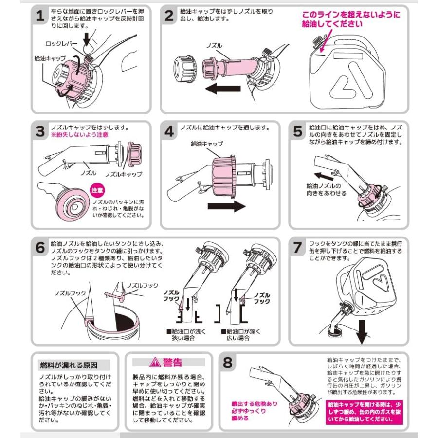 携行缶 ＰＣガソリン携行缶　ノズル付き GAP-5 5L マツモト ガソリン プラスチック UN規格 軽量 運搬 給油 保管 |  | 01