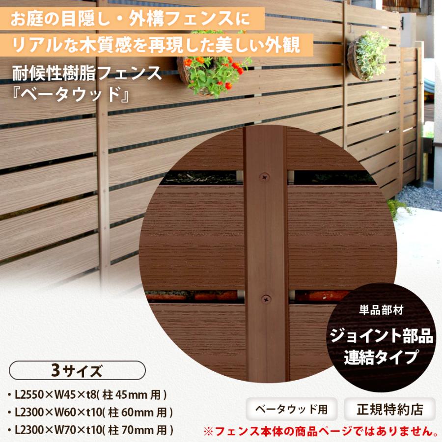 ベータウッド ジョイント部品 連結タイプ L2550×W45×t8(支柱45用) 樹脂 