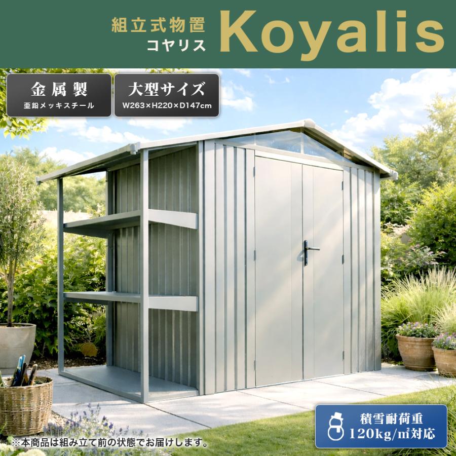 SOTOLIS［263cm×147cm］物置 コヤリス KS-01 GA型 収納庫 組立式 小屋
