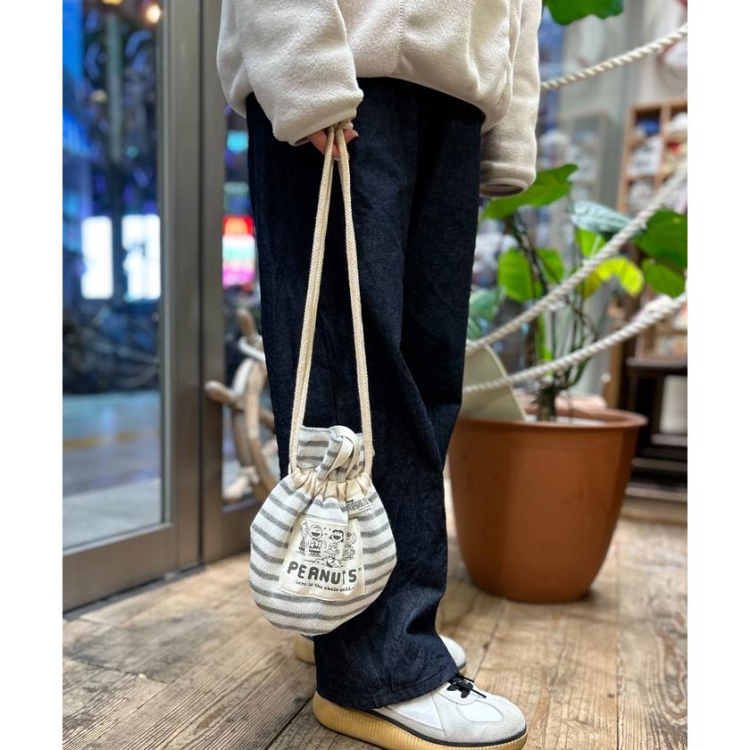 【日本製】スヌーピーSNOOPY Border Pattern Drawstring Mini Bag(FAMILY)｜greenbowl｜03