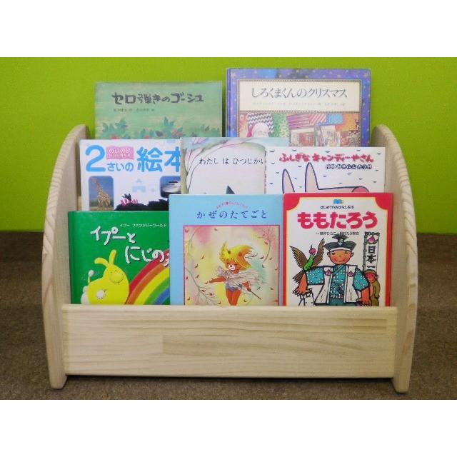 絵本棚② 木遊舎 MOKUYUSYA 無塗装 天然木 パイン材 木遊舎(MOKUYUSYA) 絵本棚 完成品 無塗装の天然木パイン材 見た目を