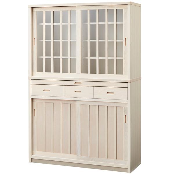 食器棚 完成品　カップボード　ホワイト　幅120 右開き 食器棚 完成品 カップボード ホワイト 幅120 右開き