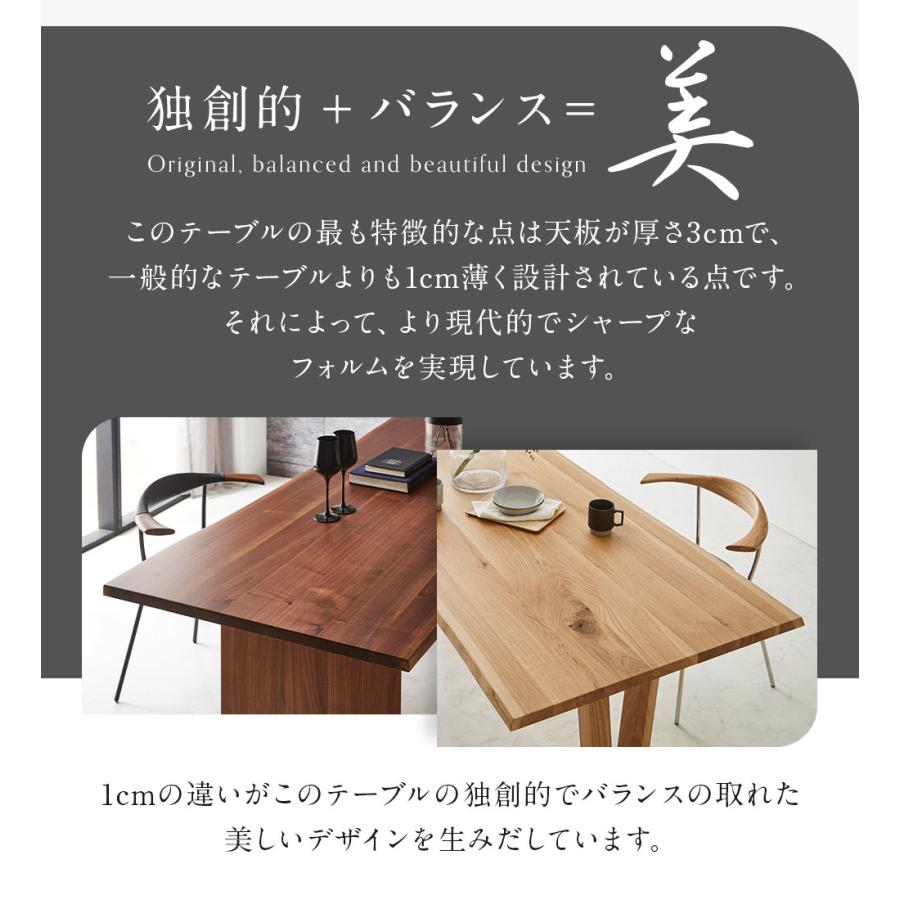ダイニングテーブル ダイニング 幅180cm 無垢 ウォールナット 木製 4人用 5人用 6人用 北欧 モダン テーブル単品 組立設置対応可_2