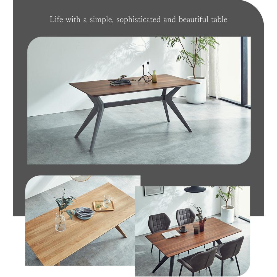 オーク無垢材のダイニングテーブル　高さ66㎝　低め　天然素材　4人掛け ダイニングテーブル テーブル 単品 幅155 4人掛け ウォールナット