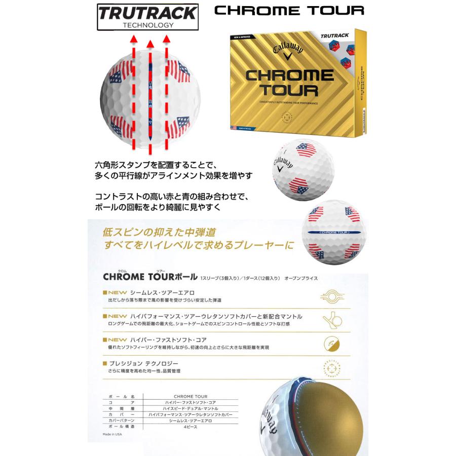 Callaway キャロウェイ CHROME TOUR USA TRUTRACK ゴルフボール Callaway キャロウェイ CHROME TOUR USA TRUTRACK ゴルフボール