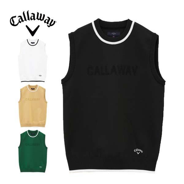 Callaway ピンタックロゴニットベスト サイズ L 2024年秋冬 未使用 Callaway（キャロウェイ） ピンタックロゴ ニットベスト ゴルフウェア