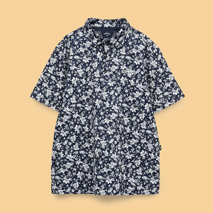 Callaway/キャロウェイ ゴルフ ポロシャツ【フラワー/L】新品！ Callaway キャロウェイ ゴルフウェア ポロシャツ 半袖 メンズ