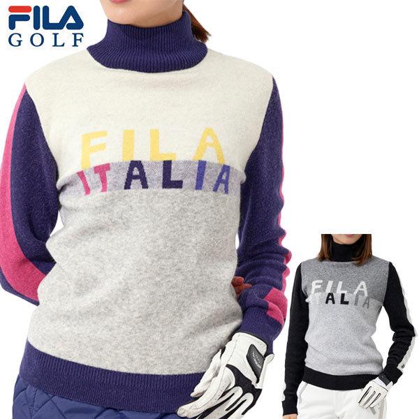 柔らかな質感の ハイネック ゴルフウェア レディース フィラゴルフ ブロック切替とカラフルな配色使いが楽しいハイネックセーター セーター M Ll 21年秋冬モデル 791 701 レディースウエア Www Affaires Sociales Gouv Cg