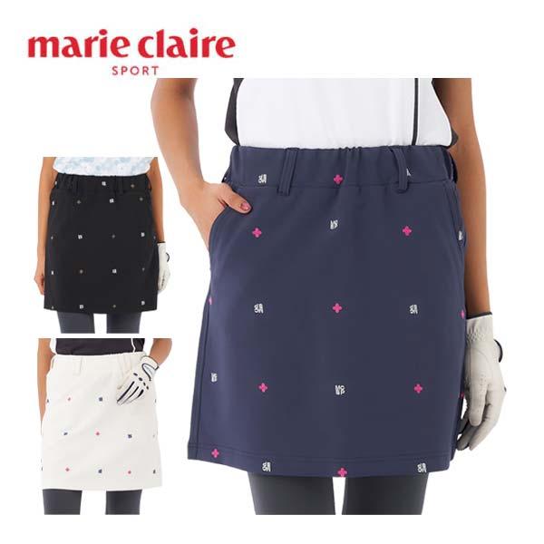 Marie Claire（マリ クレール） 飛び柄ロゴ刺繍 スカート ＋ レギンス