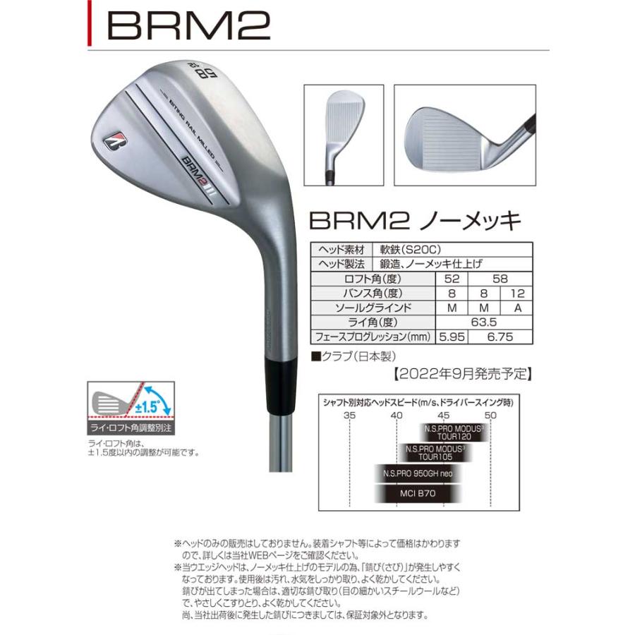 ブリヂストン BRM2 ノーメッキ ウェッジ 52°58°2本セット ブリヂストン