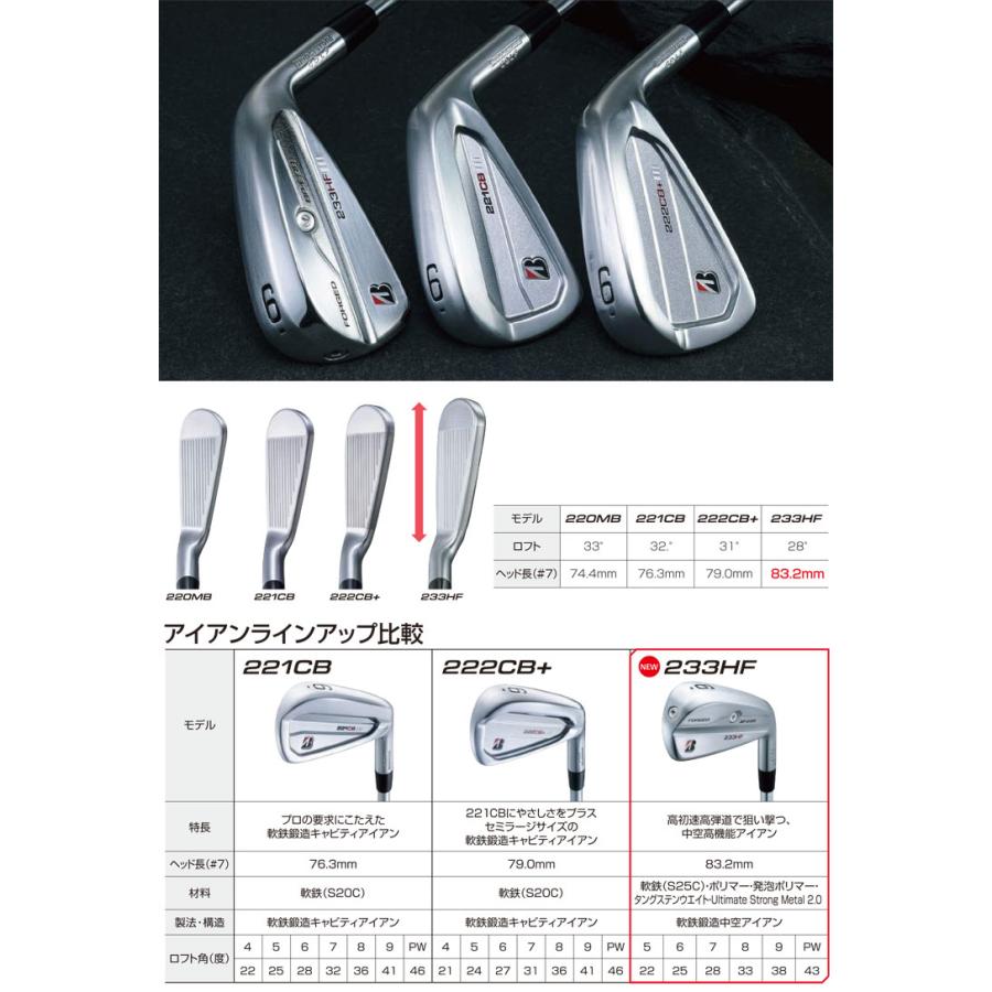 特注カスタムクラブ ブリヂストンゴルフ 233HF アイアン 4本セット[＃7 