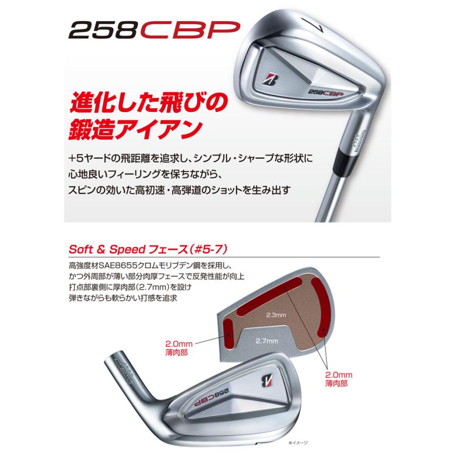 特注カスタムクラブ ブリヂストンゴルフ TOUR B 258CBP アイアン 5本セット[＃6-P] ダイナミックゴールド 120 シャフト_1