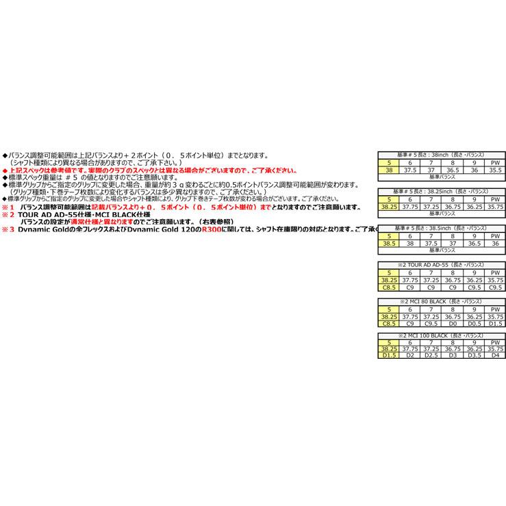 特注カスタムクラブ ブリヂストンゴルフ TOUR B 258CBP アイアン 5本セット[＃6-P] ダイナミックゴールド 120 シャフト_9