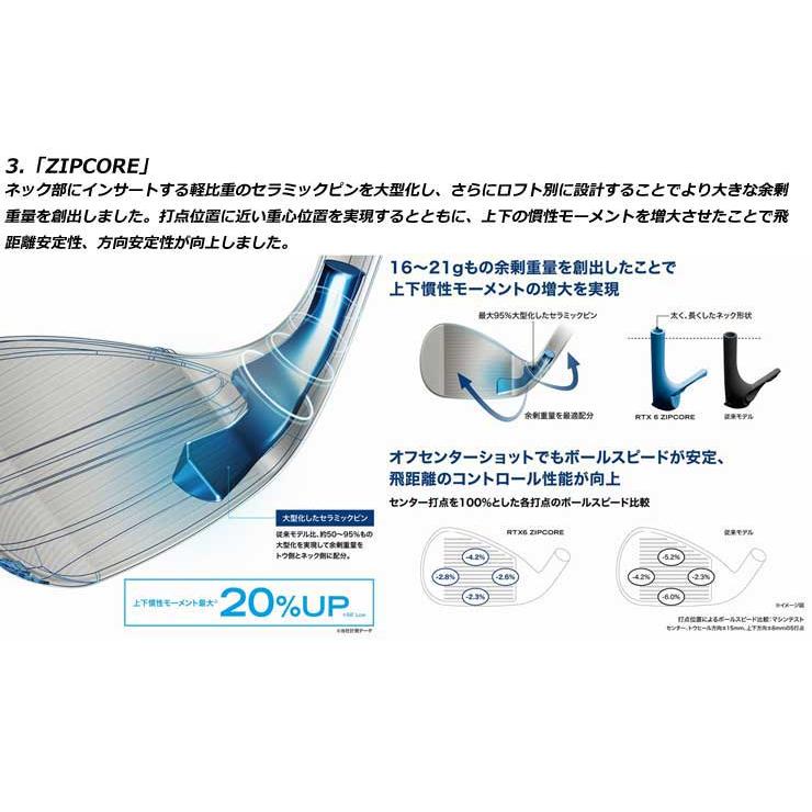 クリーブランド RTX 6 ZIPCORE ブラックサテン ウエッジ ダイナミックゴールド スチールシャフト｜greenfil｜04