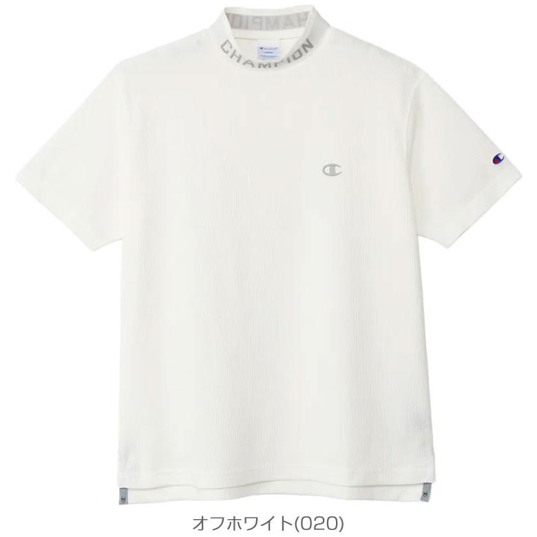 チャンピオン ゴルフ 襟ロゴジャカード ワッフル モックネック 半袖