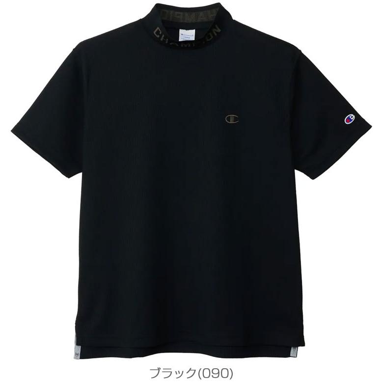 チャンピオン ゴルフ 襟ロゴジャカード ワッフル モックネック 半袖