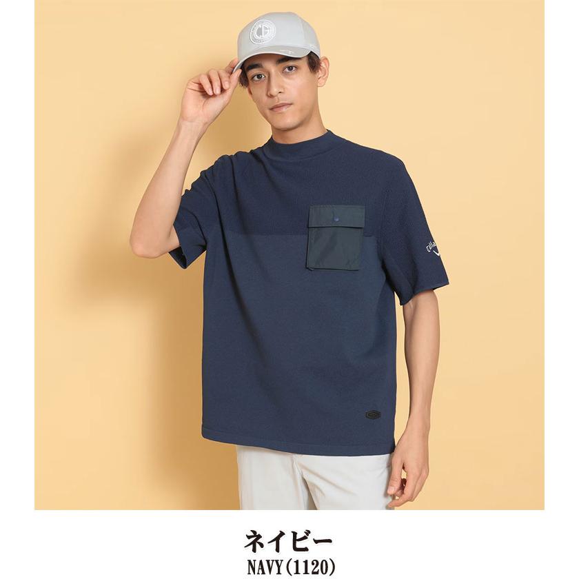 Callaway キャロウェイ カノコ編みニットモックネック 半袖