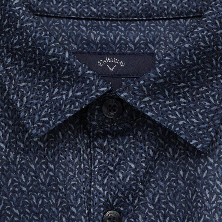 Callaway 迷彩柄ポロシャツ ダークブルー Callaway キャロウェイ かざあなメッシュ ボタニカルプリント