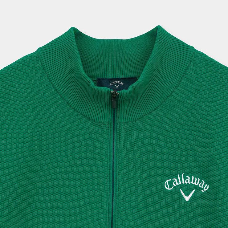 Callaway（キャロウェイ） カノコ編み ハーフジップ モックネック 半袖