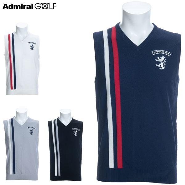 超歓迎 ストライプ ウェア メンズ アドミラルゴルフ 春夏新作ウェアが Off ニットベスト M Xl 年春夏モデル Adma014 メンズウエア