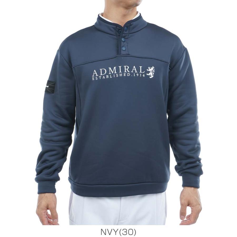美品　Admiral アドミラル　ゴルフ　長袖　ネイビー　メンズ　サイズL Admiral Golf（アドミラルゴルフ） カルイシ ハーフドットボタン